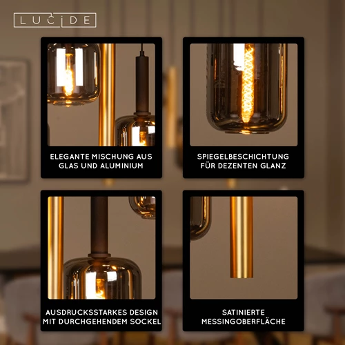 Lucide JOANET - Pendelleuchten - 6xE27 - Messing - USP